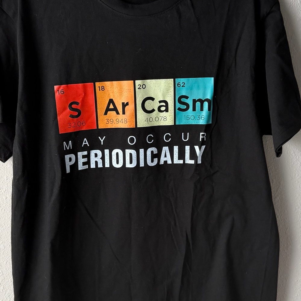 Gildan Black Sarcasm Periodic Table T-Shirt - Picture 2 of 4